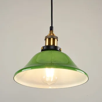 Подвесной светильник из зеленого стекла в американском ретро Стиле, Креативный Ностальгический Промышленный Светильник для ресторана, кофейни, светодиодный подвесной светильник Edison