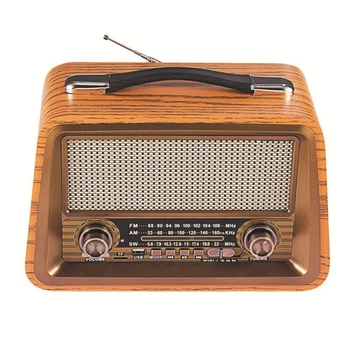Портативное Деревянное ретро Радио Беспроводные динамики Bluetooth Hi-Fi Стерео AM/FM-радиоплеер USB TF AUX MP3