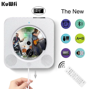 Портативный CD-плеер KuFWi с объемным звуком, FM-радио, Bluetooth USB, MP3-диск, настенный музыкальный плеер, Стереодинамик с дистанционным управлением