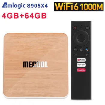 Приставка медиаплеера Mecool KM6 ATV Android 10 Amlogic S905X4 smart Android TVBOX 10,0 WiFi 6 1000M BT5.0 4GB 64GB