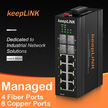 Промышленный 4-портовый Ethernet 10/100/1000 Мбит/с + 2-портовые гигабитные SFP-слоты, управляемый коммутатор PoE стандарта IEEE802.3af/at на DIN-рейке IP40