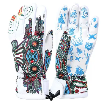 Профессиональные лыжные перчатки, ветрозащитные водонепроницаемые нескользящие перчатки для катания на коньках, Лыжные перчатки, Хлопчатобумажные теплые перчатки для мужчин и женщин