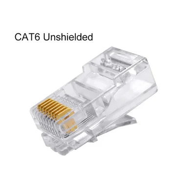 Разъем RJ45 CAT6 CAT5e 8P8C Модульный Штекерный Адаптер Ethernet Кабельная Головка 1 Гбит/с Гигабитная Сетевая Обжимная Головка Crystal UTP 10/50 шт.