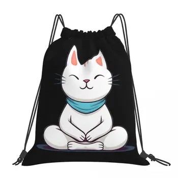 Рюкзаки для Медитации Meow Mindful, Портативные сумки на шнурке, Карманная сумка для хранения на Шнурке, Сумка для книг Для путешествующих Студентов