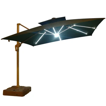 Самый продаваемый Пляжный зонт для патио, сад, солнечная панель, зонтик, Солнечная энергия, Открытый светодиодный Солнечный зонтик
