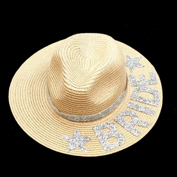 Солнцезащитная соломенная шляпа для свадебного торжества, Весна-лето, солнцезащитный цилиндр для невесты с декором