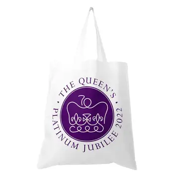 Сумка-тоут Королевы Елизаветы 1952-2022, Холщовая сумка Для Покупок в честь Платинового Юбилея Королевы Елизаветы II, Подарок-Сувенир Королевы Елизаветы