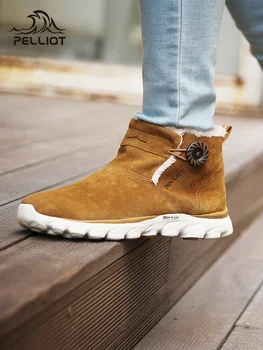 Уличные водонепроницаемые зимние ботинки PELLIOT, противоскользящие и износостойкие ботинки, теплая повседневная обувь, Плюшевая хлопчатобумажная обувь