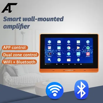 Умный Настенный Усилитель 7 дюймов WiFi Bluetooth Android 8*25 Вт, Встроенная в стену Пластина с Металлическим Каркасом, Звуковая система Домашнего Кинотеатра для Жилых