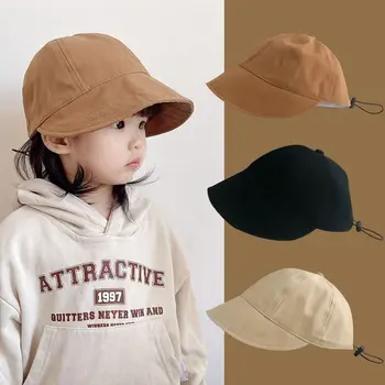 Шляпа для мальчиков, детская шляпа, весенне-осенняя бейсболка для маленьких девочек, летняя рыбацкая шляпа, солнцезащитный козырек с перекрестной каймой