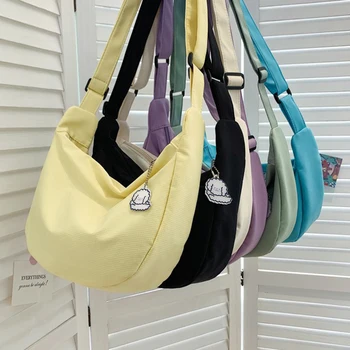 Японская Милая парусиновая повседневная школьная сумка для подростков в стиле харадзюку, эстетичная милая сумка-мессенджер большой емкости, новая женская сумка y2k на плечо