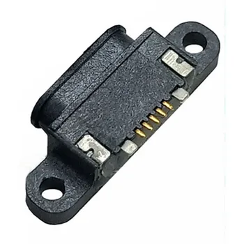 100ШТ Разъем Micro USB 5pin Разъем для зарядки Разъем питания док-порт 5P IP67 Водонепроницаемый разъем-розетка с отверстием для винта