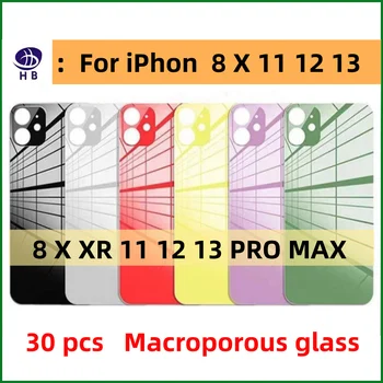 30 Шт. Для Задней крышки iPhone 8x11 12 13 14 Pro Max 14 Plus Xr Xs Большое Отверстие Для Камеры Замена Задней Стеклянной Крышки Аккумулятора Корпус