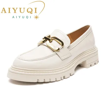 AIYUQI/лоферы; Женская обувь; сезон весна 2023; Новинка; студенческая обувь из натуральной кожи; Женская повседневная обувь в британском стиле в стиле ретро;