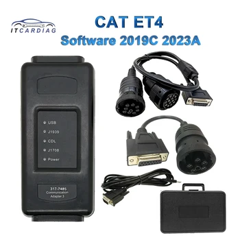 CAT ET4 Адаптер ET 4 317-7485 Адаптер III 2019C 2023A Диагностический Инструмент для грузовиков CAT4 J1939 Поддерживает USB-соединение Для сканирования в тяжелых условиях.