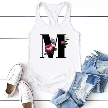 Seeyoushy 26 С принтом английского алфавита, Летняя модная Женская футболка без рукавов с круглым вырезом, Женская майка в стиле Харадзюку, забавный топ с принтом