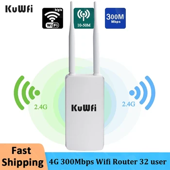 WiFi-маршрутизатор KuWFi с sim-картой 4G 300 Мбит/с Разблокирован, водонепроницаемый LTE-маршрутизатор, беспроводной расширитель диапазона WiFi дальнего действия