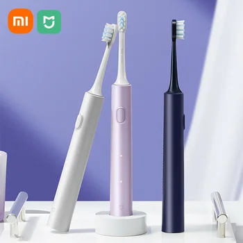 Xiaomi Mijia Звуковая Электрическая Зубная Щетка T302 IPX8 Водонепроницаемая Беспроводная Зарядная База 4 Насадки Звуковая Электронная Зубная Щетка Новая