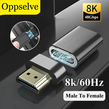 Магнитный HDMI-совместимый адаптер Версии V2.1 Для Проектора, телевизора, компьютера Xbox HD 8K/60HZ 48Gbps, совместимый с Hdmi конвертер для мужчин и женщин