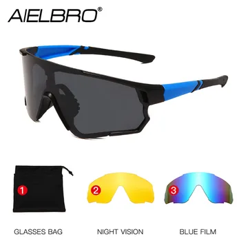 Мужские солнцезащитные очки AIELBRO, комплекты велосипедных очков, Велосипедные солнцезащитные очки с поляризацией для Велосипеда, Солнцезащитные очки UV400, Женские очки 2021