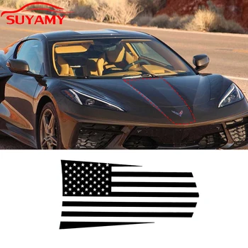 Наклейка на капот двигателя автомобиля в стиле флага для 2020-2021 Chevrolet Corvette C8, автомобильные аксессуары для экстерьера