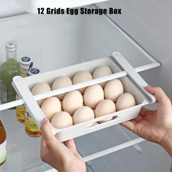 Подвесной кухонный органайзер, Холодильник, Коробка для хранения яиц, фруктов, Выдвижной ящик Для хранения продуктов, Кухонные принадлежности, полка-органайзер для холодильника