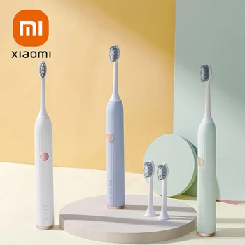 Ультразвуковая электрическая зубная щетка Xiaomi, перезаряжаемая через USB с подставкой для взрослых, 5 режимов, звуковая зубная щетка IPX7, водонепроницаемая дорожная коробка